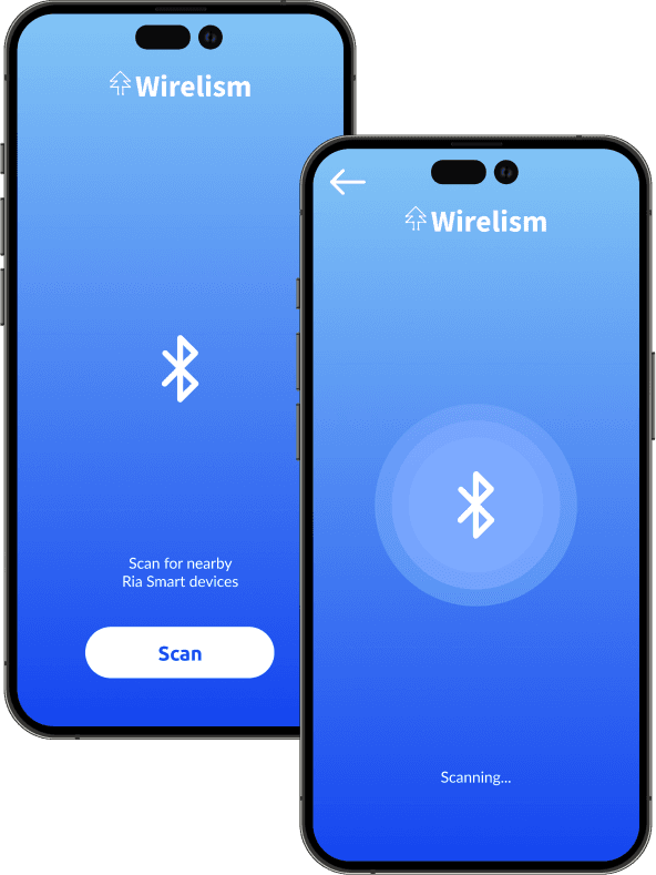 wirelism app showing connecting bluetooth